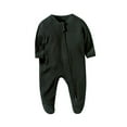 thumbnail image 1 of Fesfesfes Newborn Kids Solid Color Rompers Round Neck Long Sleeve Side Zipper Rompers Comfortable Long Pants Rompers ,Size 3 Months-12 Months, 1 of 3