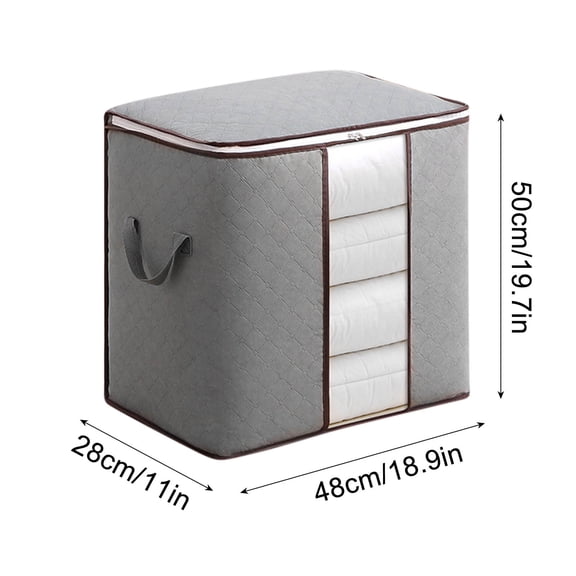 Organizers and Storage, Large Capacity Clothes Storage Bag Organizer With Thick Fabric For Comforters Blankets Bedding Foldable With Sturdy Zipper Clear Window 67L, B