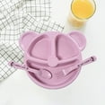 thumbnail image 1 of Mikilon Pacifier Grade Baby Dinner Children's Suction Cup Bowl Complementary Compartment Dinner One Eating Tableware，（Pink）, 1 of 6