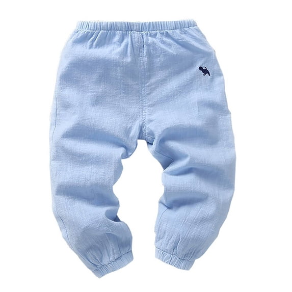 Mikilon Pants for Boys Size 3-8 Years Solid Color Graphic Elastic Waist Pants Casual Long Pants