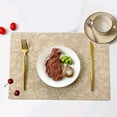 thumbnail image 1 of Mikilon Placemats,Carving Floral Design,Non-Slip, Heat Resistant,Washable for Kitchen and Dining Table,Artificial Leather Place Mats (Khaki), 1 of 7