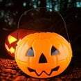 thumbnail image 1 of Pumpkin Bucket, Trick or Treat Holder Plastic Pumpkin Bucket, Cute Candy Bucket Halloween Favors Bag Pumpkin Design Buckets, Medium and Small PP Candy Bag Bucket Orange, 1 of 4