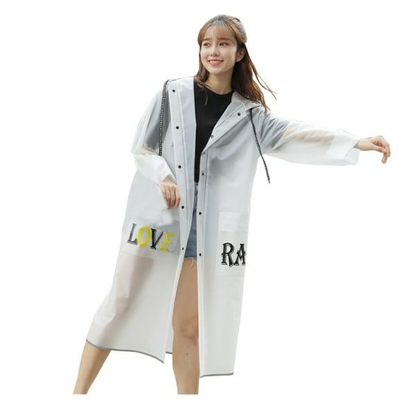 Mikilon Rain Ponchos for Adults Reusable, Raincoats Emergency Rain Jackets Coats with Hood and Drawstring multicolour