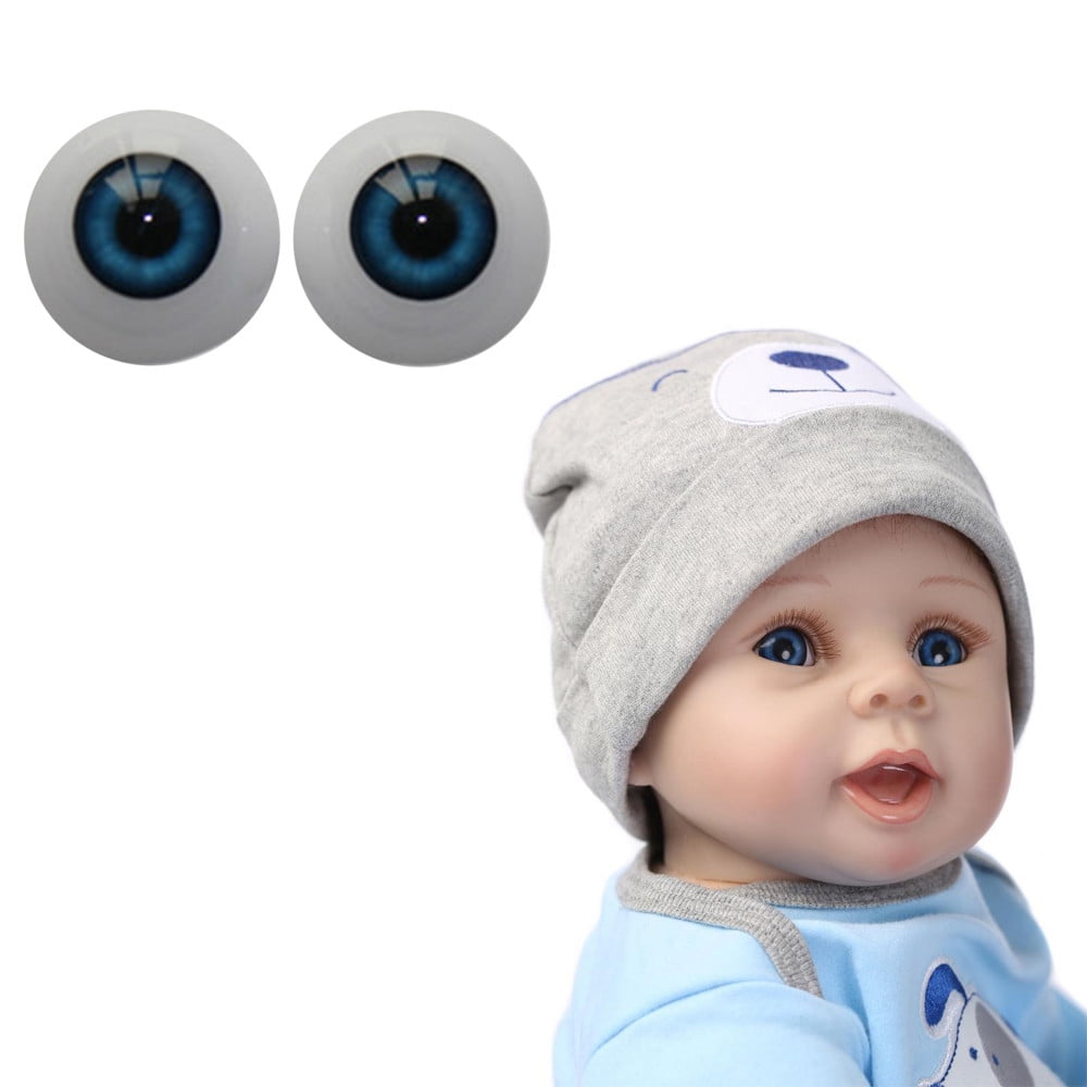 Mikilon Realistic Acrylic Reborn Eyes for Making Reborn Doll Kits Fake Eyes Eyeballs Half Round