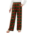 thumbnail image 1 of Mikilon Red Plaid Pajama Pants Kids Size 3-7 Years Soft Wide Leg Casual ‌Trousers‌ Fashion Jogger Pants Fall and Winter Elastic Waist Pants, 1 of 3