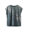 thumbnail image 1 of Mikilon Round Neck Sleeveless Tops for 3-10 Years Boys Solid Color Stylish Cutout Blouses, 1 of 3