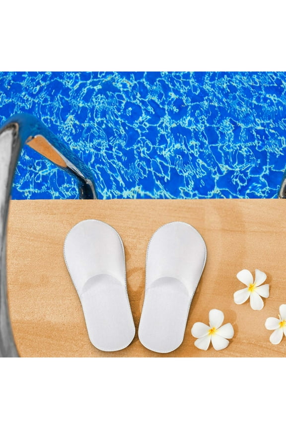 Mikilon Spa Slippers Flip Flops Disposable Slippers for Hotel Guests Women Men Closed Toe Super Comfort White
