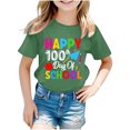thumbnail image 1 of Fesfesfes Spring and Summer Children's Short Sleeved Printed Pattern T-shirt Round Neck Half Sleeved Casual Versatile Top for Kids Girls 3-14Years(Army Green,7 Years), 1 of 4