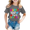 thumbnail image 1 of Fesfesfes Spring and Summer Children's Short Sleeved Printed Pattern T-shirt Round Neck Half Sleeved Casual Versatile Top for Kids Girls 3-14Years(Gray,9 Years), 1 of 4