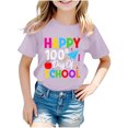 thumbnail image 1 of Fesfesfes Spring and Summer Children's Short Sleeved Printed Pattern T-shirt Round Neck Half Sleeved Casual Versatile Top for Kids Girls 3-14Years(Purple,11 Years), 1 of 4