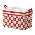 thumbnail image 1 of Mikilon Storage Bins Bags, Large Capacity Clothes Storage Bins Foldable Closet Containers with H and les Thick Fabric for Blanket Comforter, Red, 1 of 7