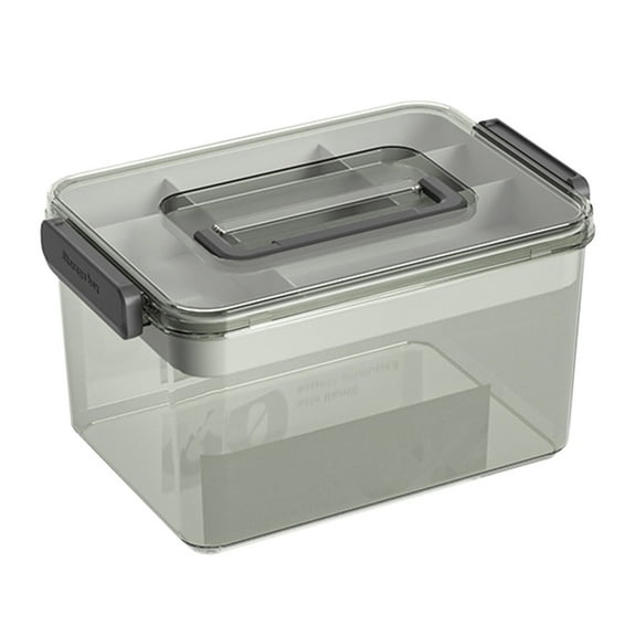 Mikilon Storage Bins Multi-layer Drug Box Family Fitting Household Large Capacity Drug Box Medication Organizer Drug Storage Box White