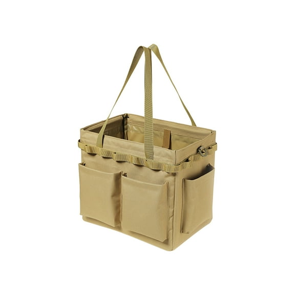 Mikilon Storage Bins Outdoor Tool Storage Box Camping Storage Storage Bag Large-Capacity Multi-function Tote Bag Storage Picnic Finishing Bag Khaki