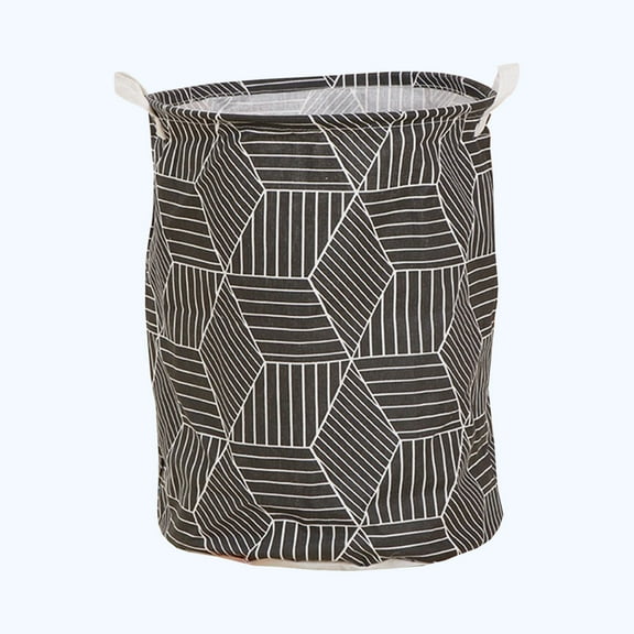 Storage, Clothes Basket Storage Basket Household Fabric Storage Basket Dirty Clothes Basket Sundries Storage Basket Printed Large Capacity Handle Dirty Clothes Basket, Black