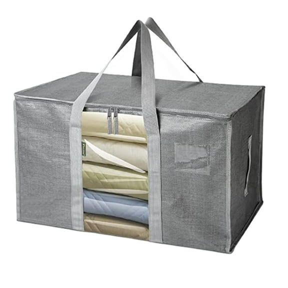 Mikilon Storage, Oversized Moving Bags With Reinforced Handles Heavy Duty Storage Tote For Clothes Moving Supplies Gray With Window, Gray