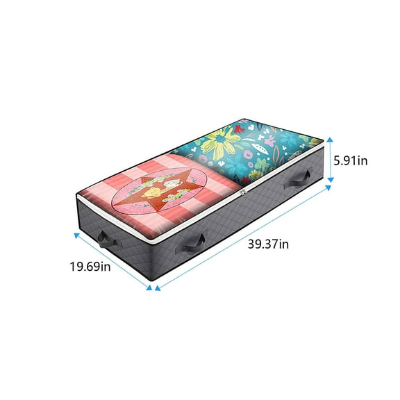 Mikilon Storage, Under Bed Storage Bags , Large Under Bed Storage Bins With Reinforced Handles , Under Bed Storage Bags And Containers, Gray