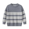 thumbnail image 1 of Fesfesfes Striped Sweater for Boys Patchwork Color Round Neck Long Sleeve Sweaters Fall Versatile Knitted Tops ,Size 3-10 Years, 1 of 8