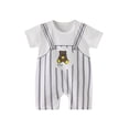 thumbnail image 1 of Mikilon Summer Babys Rompers Comfortable Round Neck Short Sleeve ‌Rompers Patchwork Color Bow Printed Rompers ,Size 0 Month-18 Months, 1 of 4