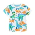 thumbnail image 1 of Mikilon Summer Car Print Short Sleeve Shorts for Boys Casual Thin Round Neck Tops/Blouses,Size 2-8 Years, 1 of 6