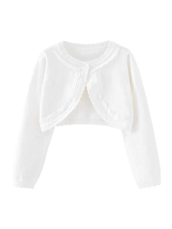 Fesfesfes Teen Girls Cardigan Sweaters Size 18 Months-14 Years Comfortable Solid Color Long Sleeve Button-Up Knitted Sweaters Spring and Fall Cute Clothes