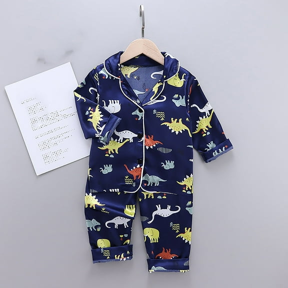 Fesfesfes Toddler Girls Boys Pajamas Set Summer 2 Pcs Pjs Set - Kids Short Sleeve Button Down Sleepwear (3-7 Years)