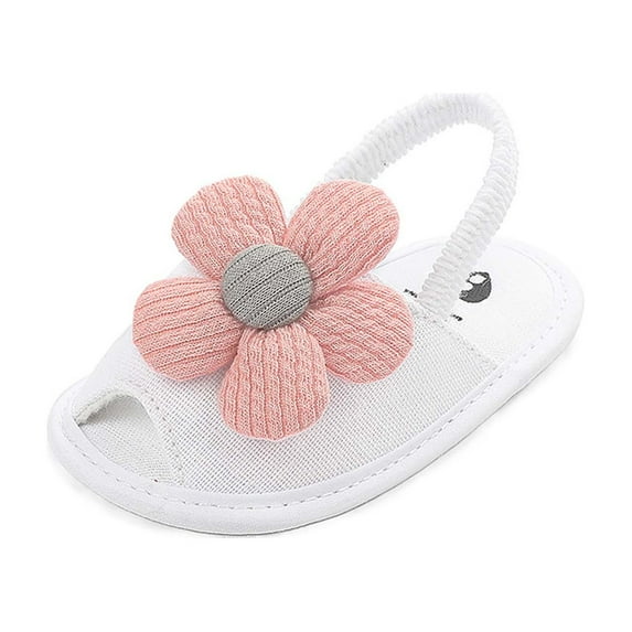 Mikilon Toddler Kids Baby Girls Summer Solid Color Flowers Non-slip Soft-soled Shoes Toddler Shoes for Girls 0-3 Month 2023 Summer Deals