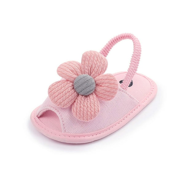 Elainilye Toddler Kids Baby Girls Summer Solid Color Flowers Non-slip Soft-soled Shoes Toddler Shoes for Girls 12-15 Month on Clearance