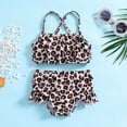 thumbnail image 1 of Mikilon Toddler Kids Big Girls Fashion Cute Leopard Print Ruffles Bikini Swimsuit Set Sizes 18M-6T, 1 of 9