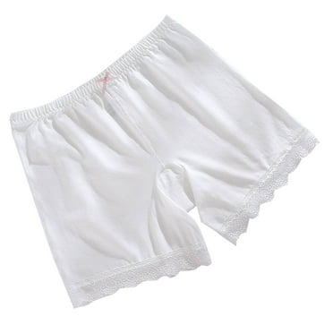 Mikilon Girls Underwear Size 10 Years Solid Color Breathable Lace Panties Flat Corner Safety Dress Panties