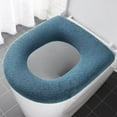thumbnail image 1 of Toilet Seat Blue Cushion Thickened Toilet Cover Knitted Toilet Seat Cushion Washable Household Toilet Cover, 1 of 2
