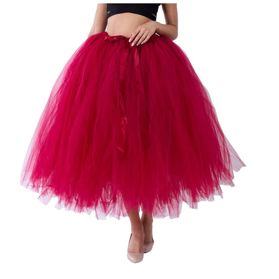 Mikilon Tutu Skirt Elastic Lady Teen Adult Tulle Tutu Skirt Long Ladies 80's Tulle Tutu Skirt