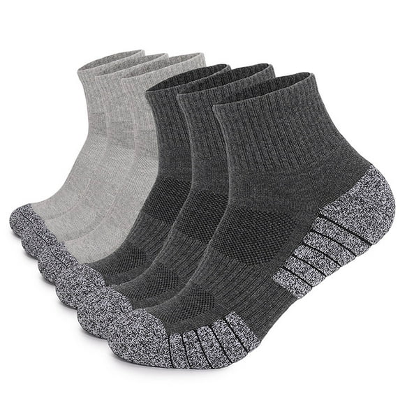 Mikilon Unisex Outdoor Sports Socks Solid Color Knitted Socks Sweat-absorbing and Breathable Short Tube Socks