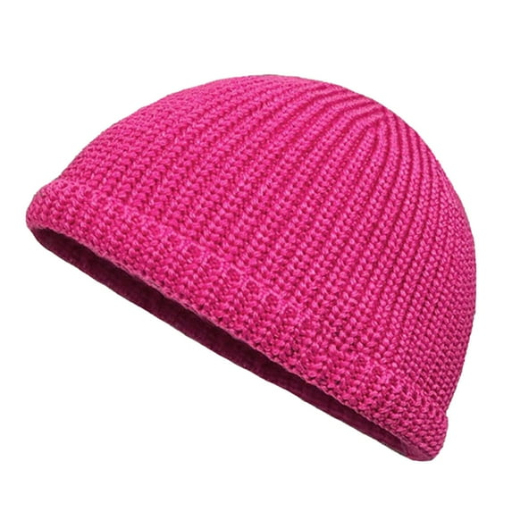 Mikilon Unisex Round Top Hats Vintage Knitted Warm Hats Solid Color Hip-hop Street Hats Comfortable Outdoor Hats