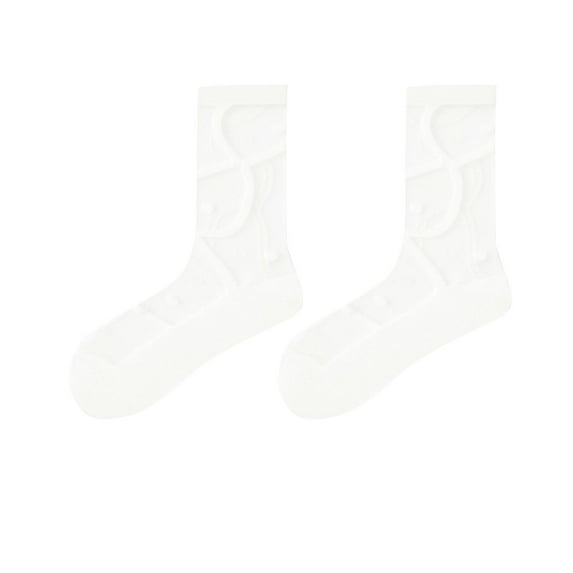 Mikilon Unisex Socks Mid-tube Socks Trendy Personality Skateboard Socks Fashion Print Ankle Socks