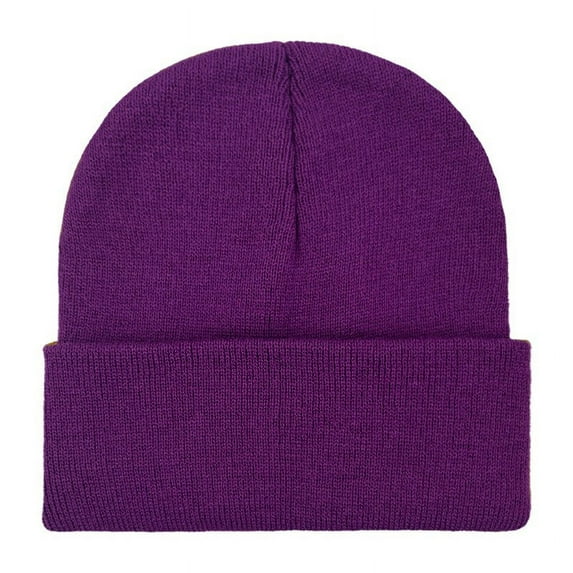 Mikilon Versatile Solid Color Knitted for Women and Men Casual Thicken Warm Hats Fashion Double Sided Wear Hats