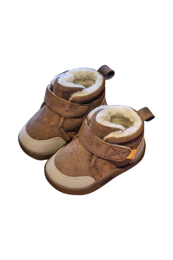 Mikilon Winter Baby Snowy Boots 1-4 Years Old Toddler Soft Sole Walking Thickened Big Cotton Shoes