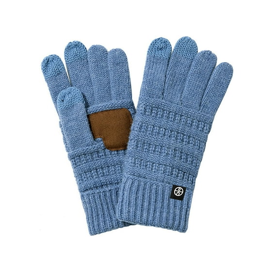 Mikilon Winter Slip Knitted Gloves Warm Outdoor Windproof Woolen Gloves Cycling Thick Five Finger Screen Gloves