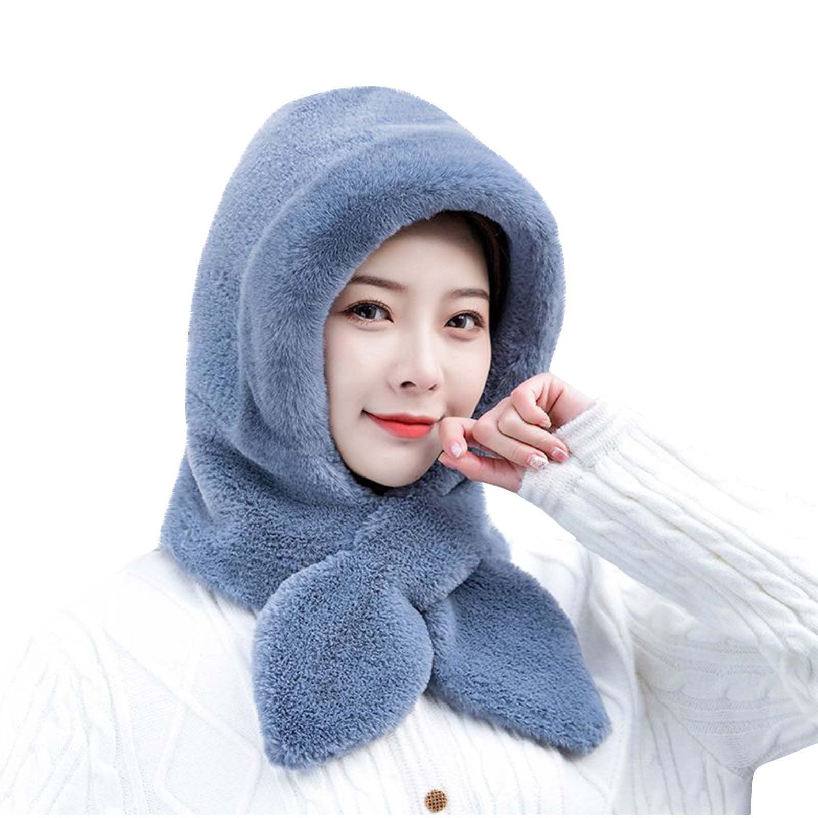 Mikilon Women Cute Ears Ornamental Hats Winter Solid Color Plus