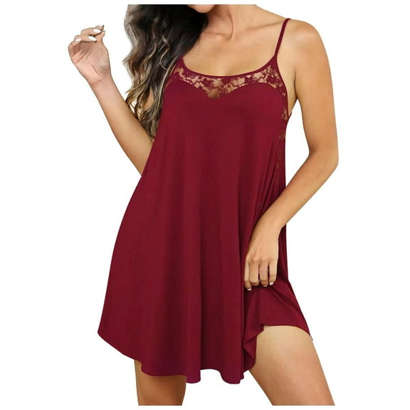 Mikilon Women Lingerie Lace Patchwork Solid Temptation Babydoll Underwear Sleepwear Camisole Nightdress Womens Lingerie Plus Size