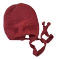 thumbnail image 1 of Mikilon Women Winter Drawstring Hats Solid Color Knitted Warm Hats Comfortable Ears-Protection Pom-Pom Thermal Hats, 1 of 4