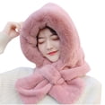 thumbnail image 1 of Mikilon Women Winter Flannel Thicken Hats Plus Velvet Hat Scarf in One Warm Cold Proof Neck Scarf Earmuffs Hat Cute Ears Ornamental Hats, 1 of 3