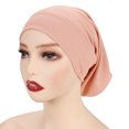 thumbnail image 1 of Mikilon Women Winter Warm Solid Color Muslim Cap Hat Beanie Wrap Scarf Cap Comfortable Knitted Hats, 1 of 1