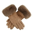 thumbnail image 1 of Fesfesfes Women's Fashion Velvet Gloves Solid Color Thicken Gloves Outdoor Windproof Suede Warm Gloves, 1 of 6