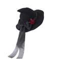 thumbnail image 1 of Mikilon Women's Halloween Witch Hats Solid Color Rose Flower Big Bow Hats Fashion Eye-popping Party Hats, 1 of 3