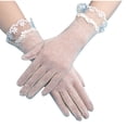 thumbnail image 1 of Mikilon Women's Sunscreen Lace Gloves Mid length Elastic Breathable Ice Silk Gloves Fashion Comfortable Party Gloves, 1 of 2