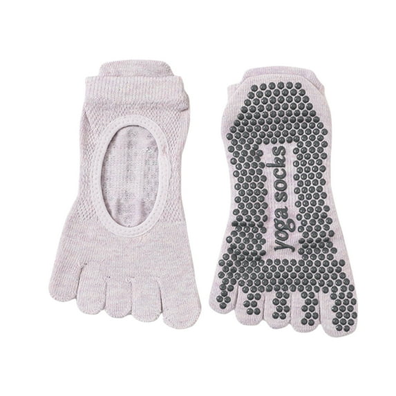 Mikilon Women's Yoga Toe Socks Fitness Sports Solid Color Mesh Breathable Short Socks