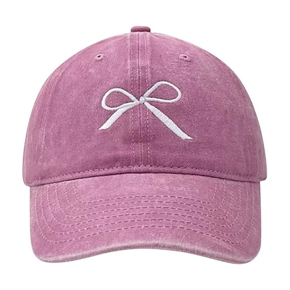 Mikilon Womens Baseball Caps Fashion Casual Bow Print Versatile Hats Soft-brimmed Adjustable Classic Sun Hats