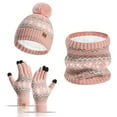 thumbnail image 1 of Mikilon Womens Snowflake Hat Gloves Scarf Three-piece Set Winter New Thickened Outdoor Warm Sets, 1 of 3