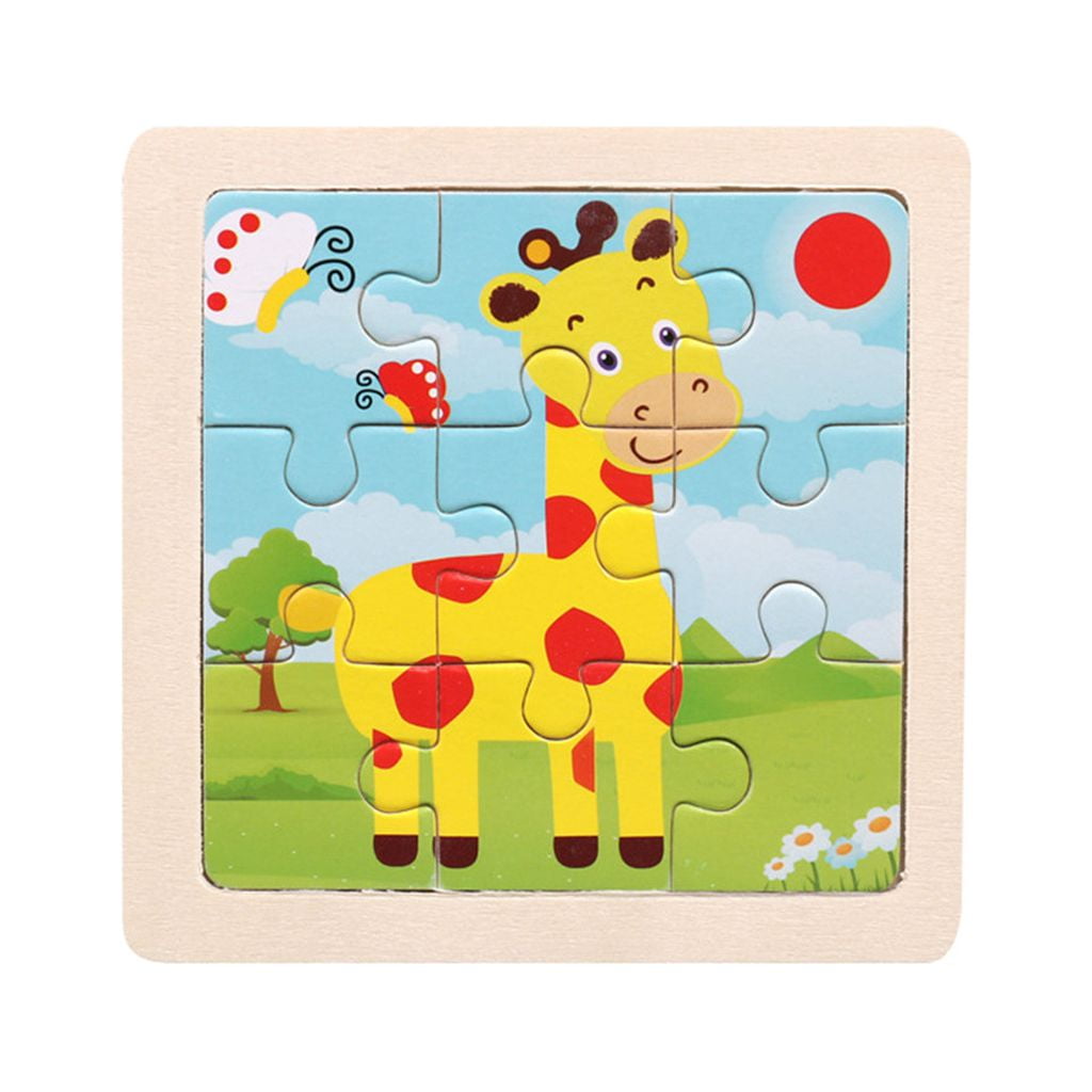 Mikilon Wooden Puzzles for Kids Toddlers Ages 1-3, 9 PCS Animals Jigsaw ...