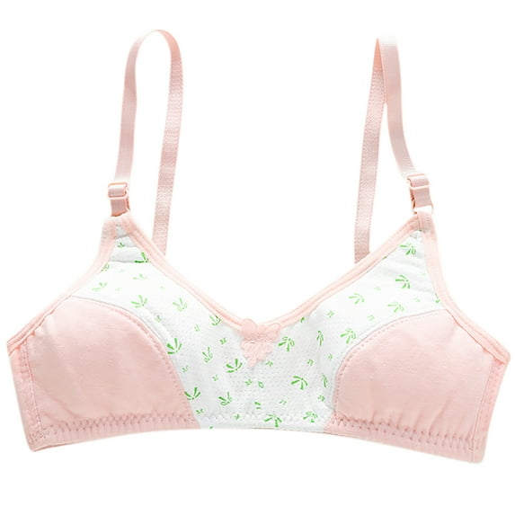 Mikilon Young Girls Solid Color Soft Comfortable Breathable Children Thin Style Student Bra Underwear